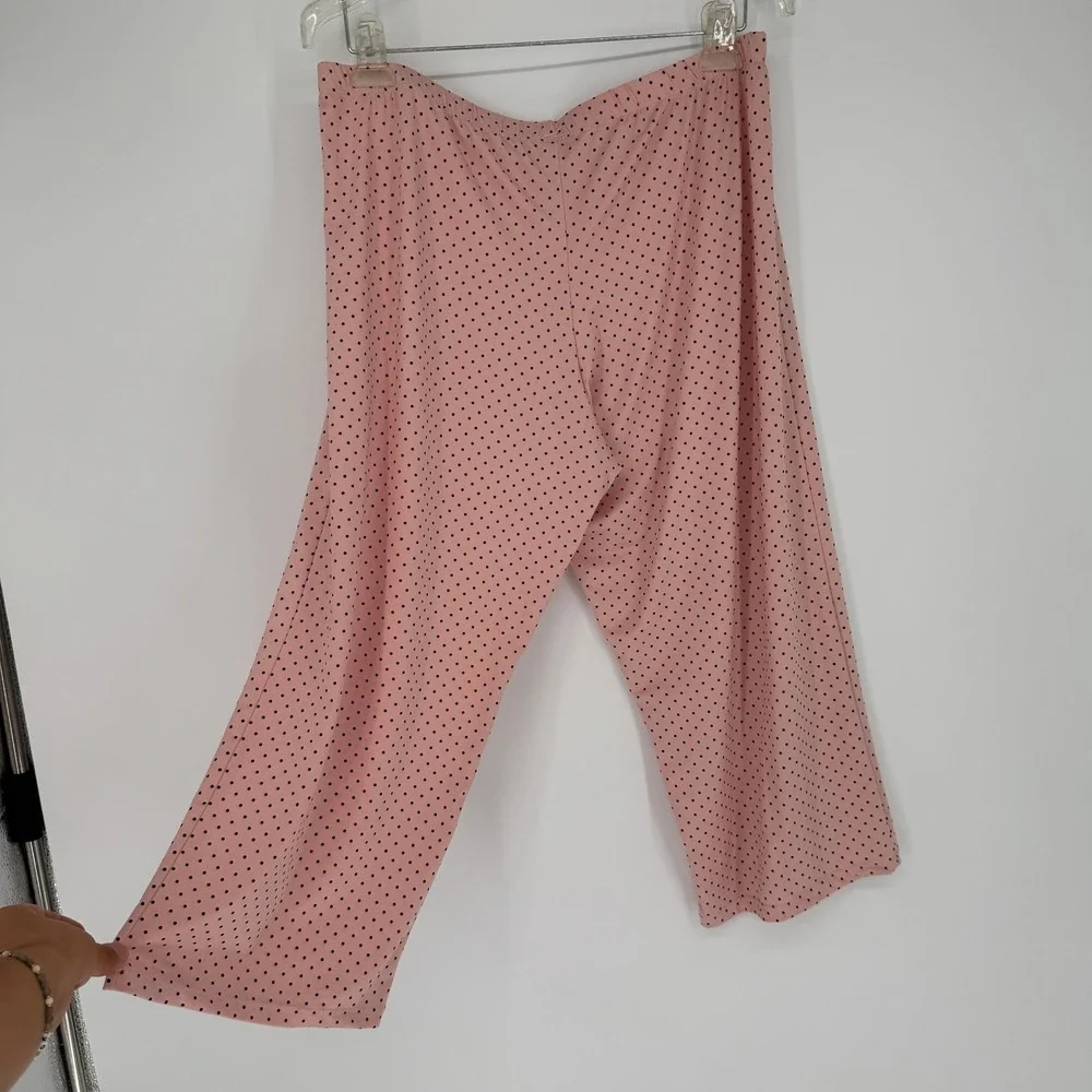 Polka Dot Babydoll Pajama Set Sz L Pink Lace Trim Coquette Balletcore Sleepwear‎